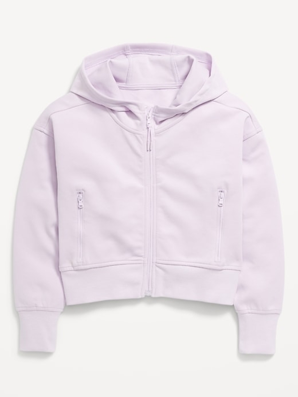 Old Navy Dynamic Fleece Zip-Front Performance Lavender Hoodie Girls Size L 10/12